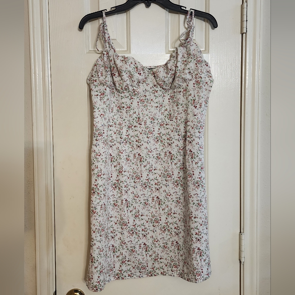SHEIN Floral Print Chemise in Cream and Red
